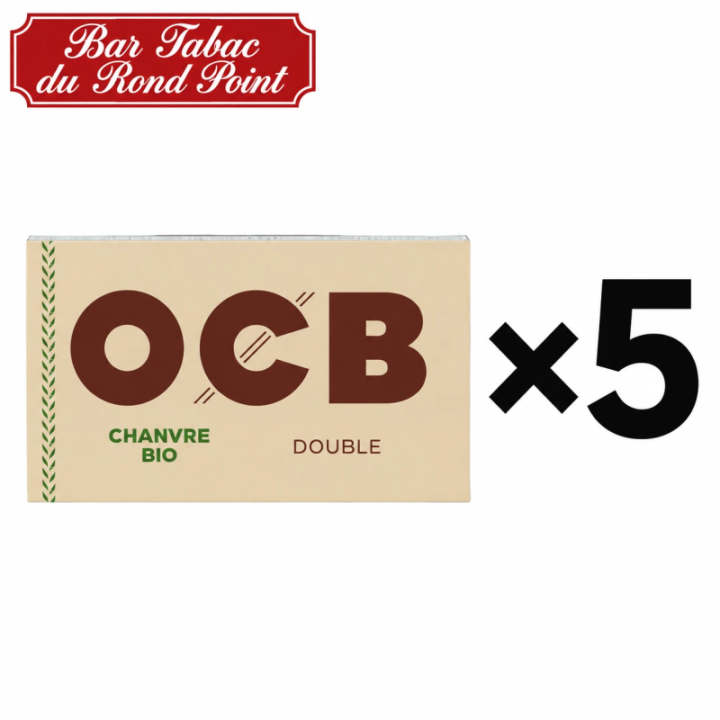 Feuilles à rouler OCB Chanvre Bio Double - lot de 5 carnets