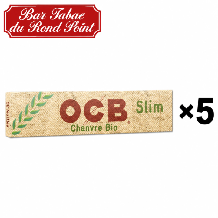 Feuilles à rouler OCB Chanvre Bio Slim - lot de 5 carnets