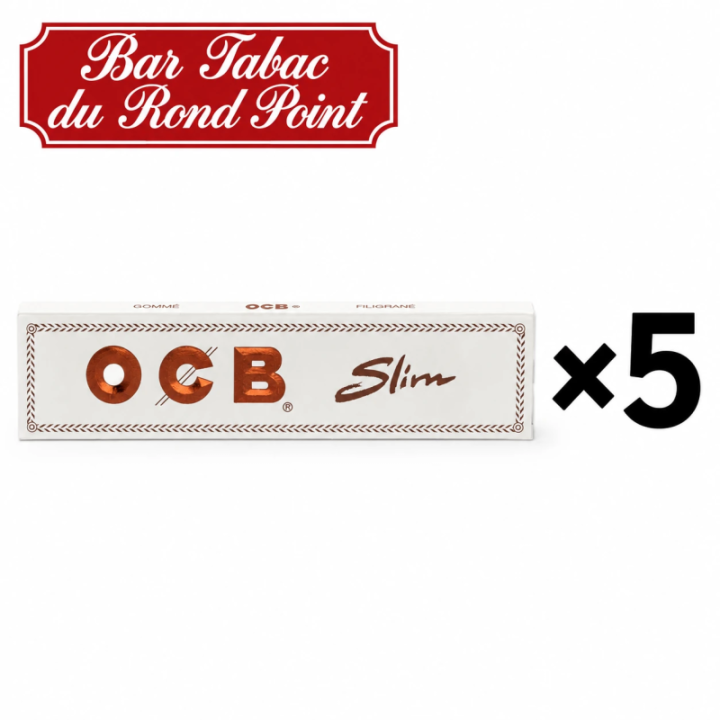 Feuilles à rouler OCB White Slim - lot de 5 carnets