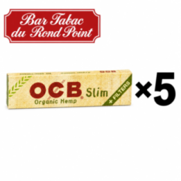 Feuilles à rouler OCB Chanvre Bio Slim + Tips - lot de 5 carnets